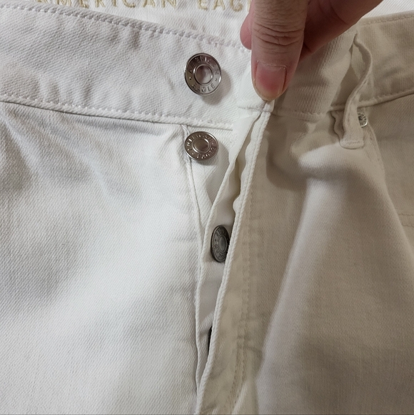 American Eagle Button Fly Jeans Women's 16 Short White Stretch - Picture 7 of 10
